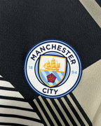 Czarna Koszulka Manchester City Geometric Gold