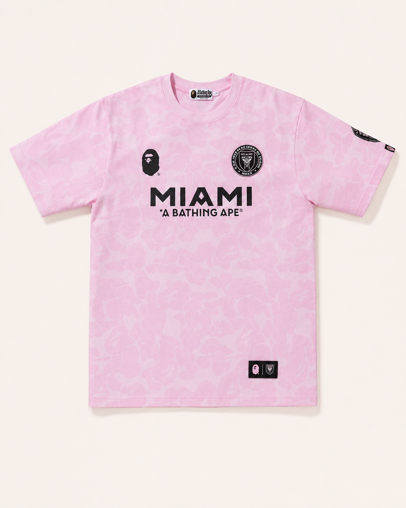 Różowa Koszulka Inter Miami x BAPE