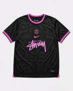 PSG x Stüssy T-Shirt Schwarz Pink