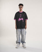 PSG x Stüssy T-Shirt Schwarz Pink