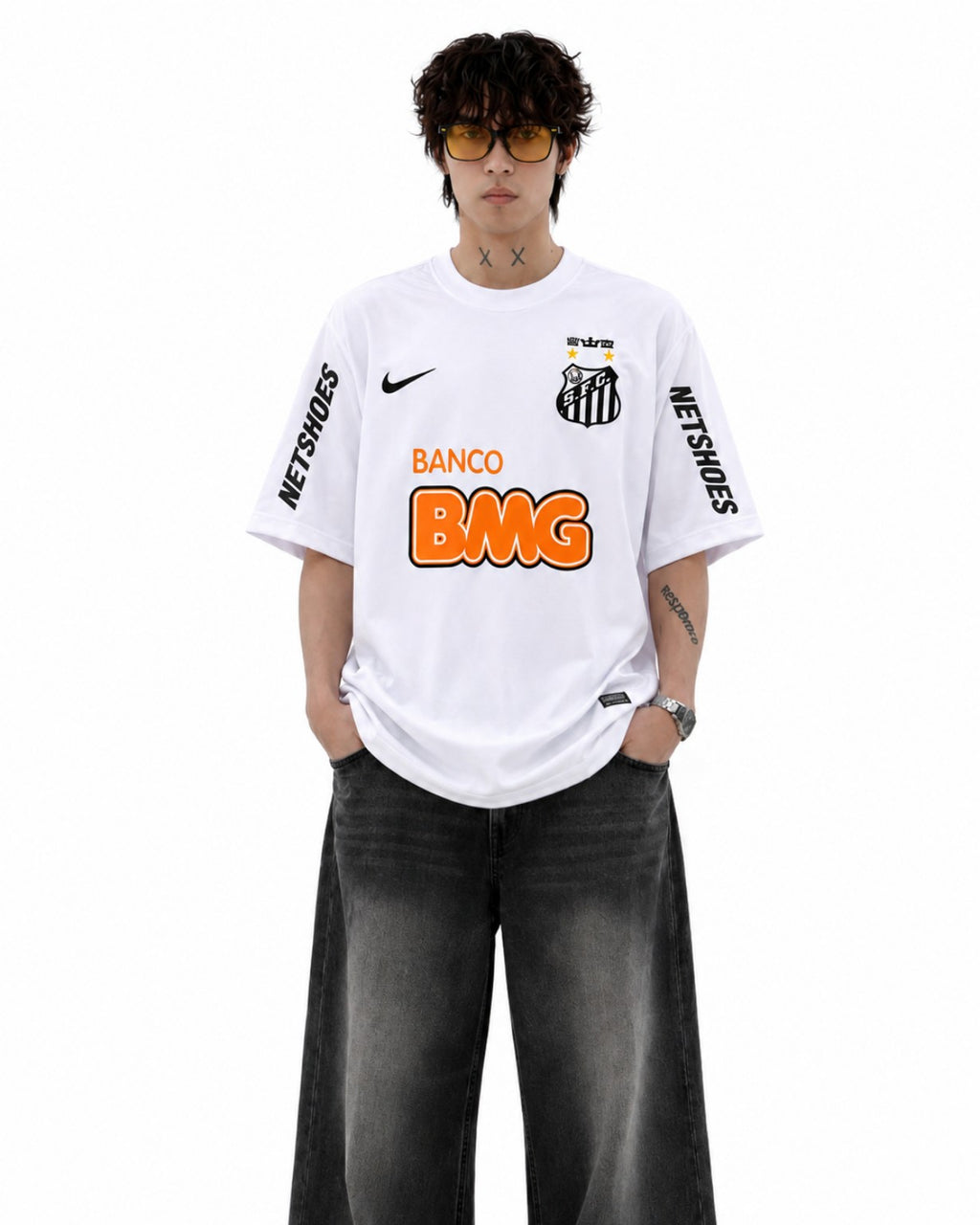 Trikot Santos Neymar Jr 11 Retro Weiß Legendäre Ära