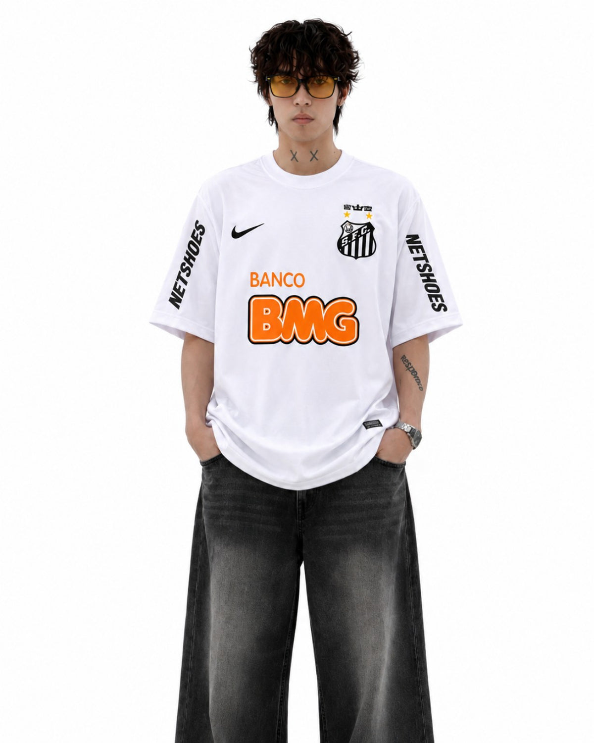 Trikot Santos Neymar Jr 11 Retro Weiß Legendäre Ära