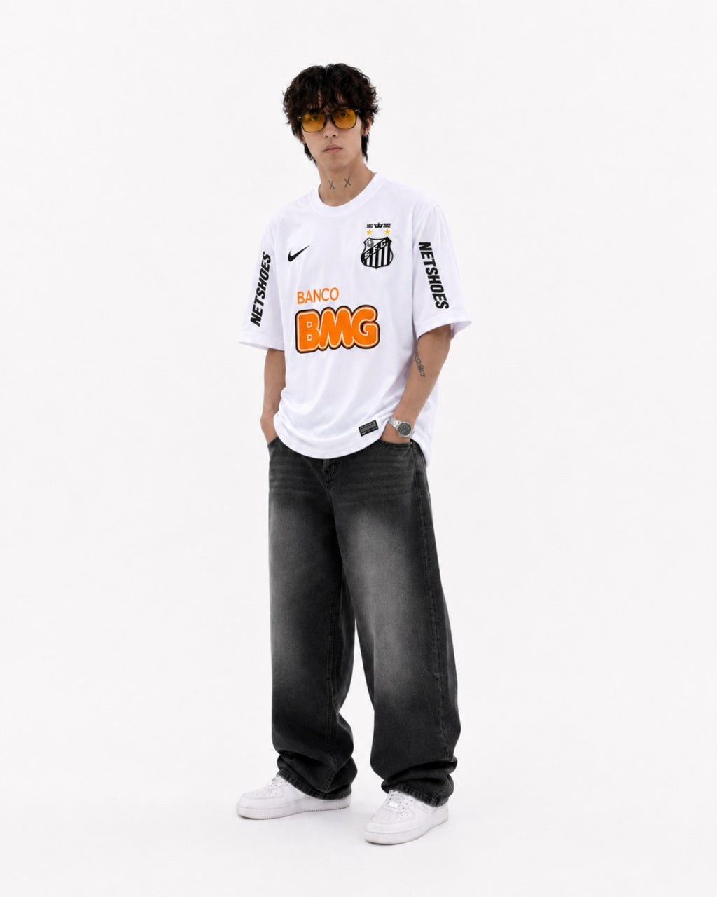 Trikot Santos Neymar Jr 11 Retro Weiß Legendäre Ära