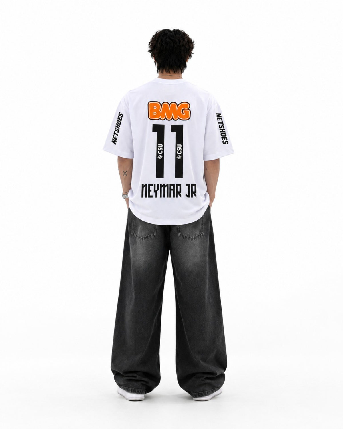 Trikot Santos Neymar Jr 11 Retro Weiß Legendäre Ära