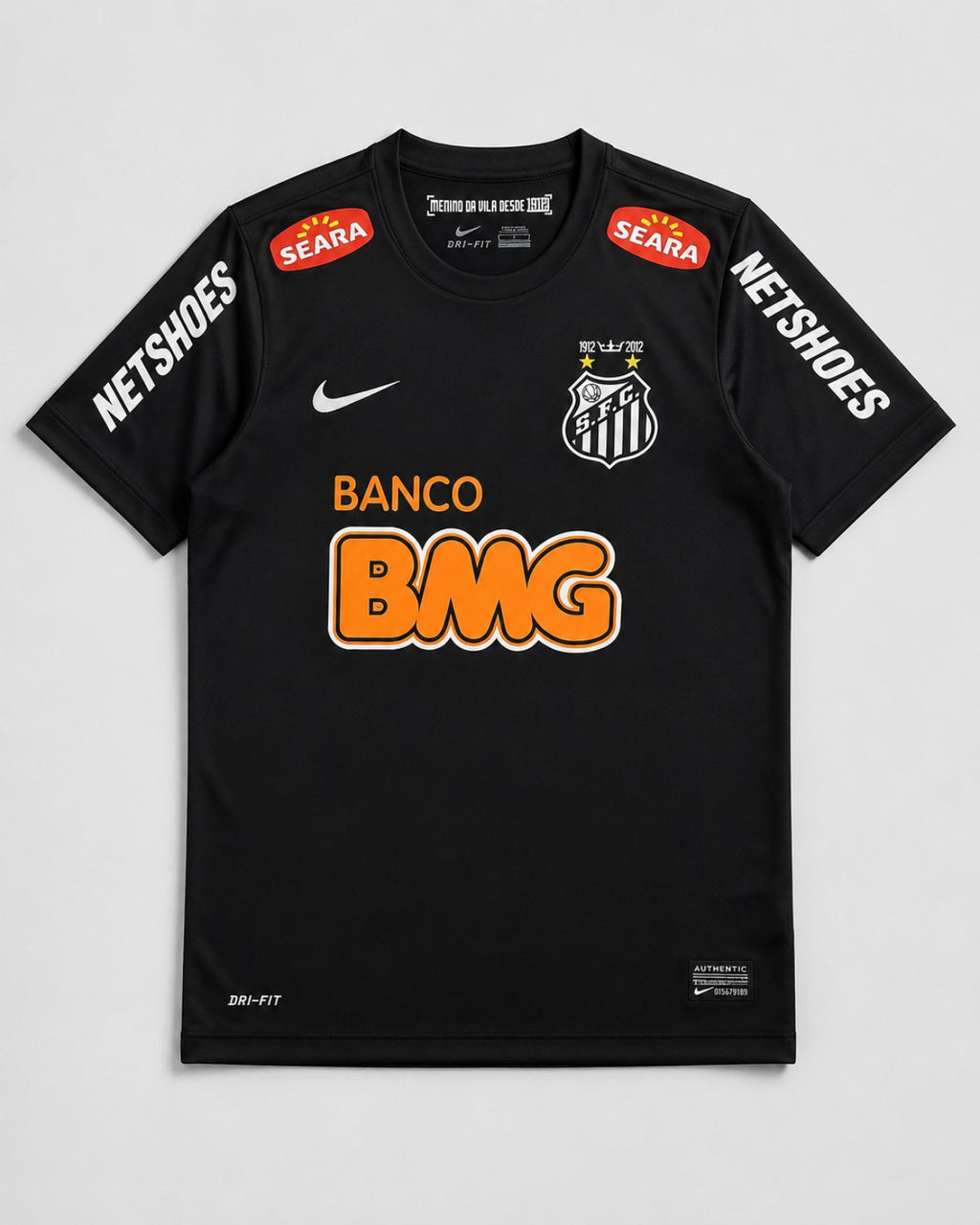 Santos Neymar Jr 11 Retro Trikot Schwarz Legendäre Ära