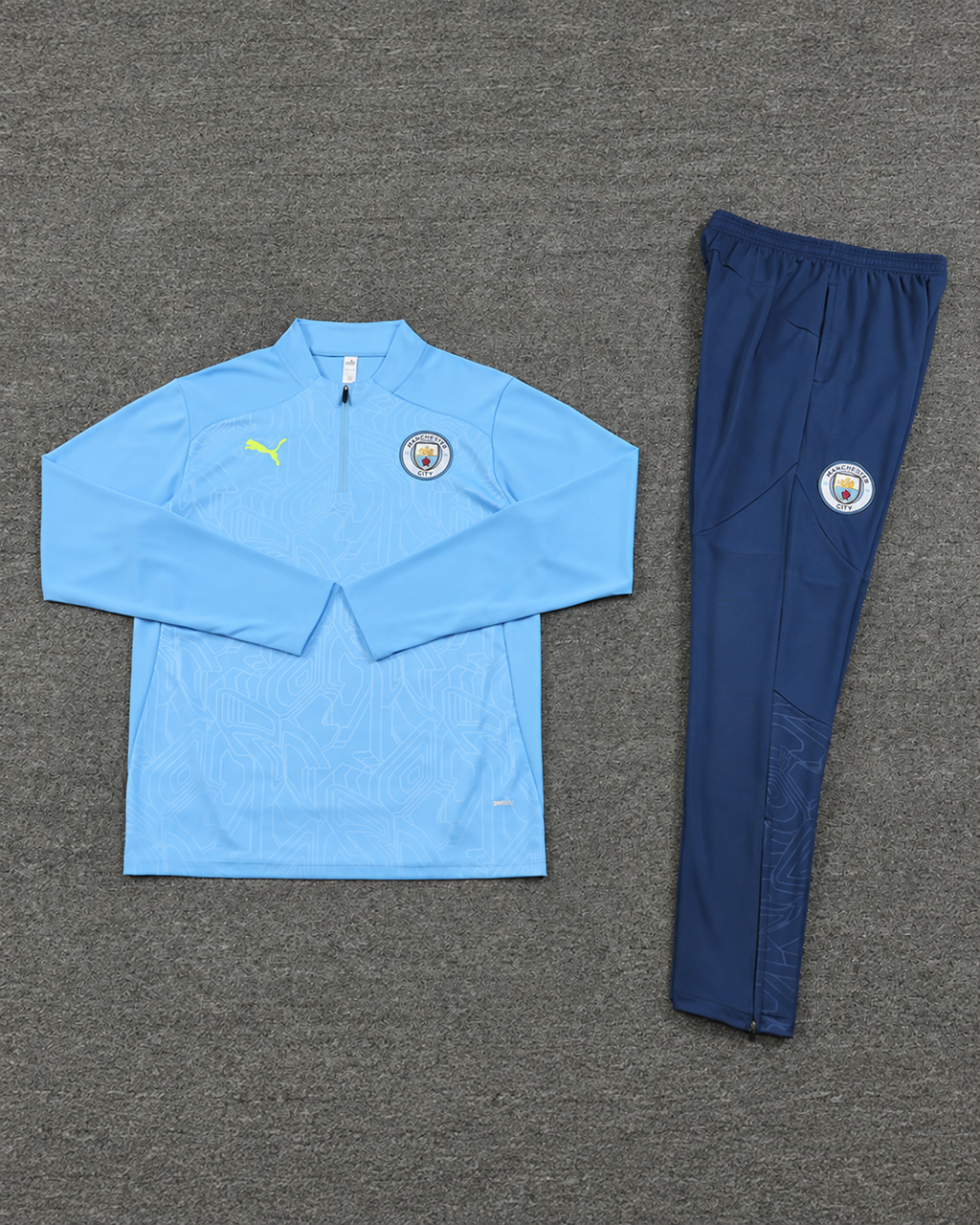 Błękitno-Granatowy Komplet Treningowy Manchester City 2024/25