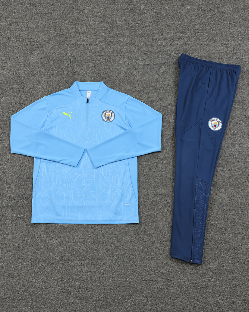 Błękitno-Granatowy Komplet Treningowy Manchester City 2024/25