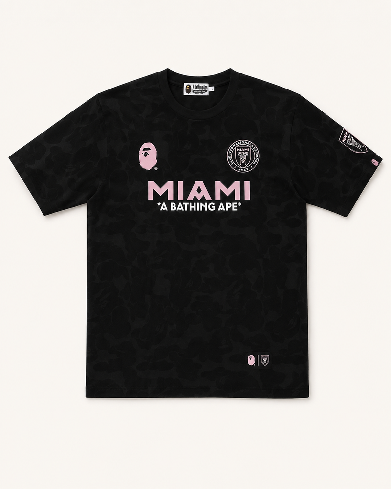 Czarna Koszulka Inter Miami x BAPE