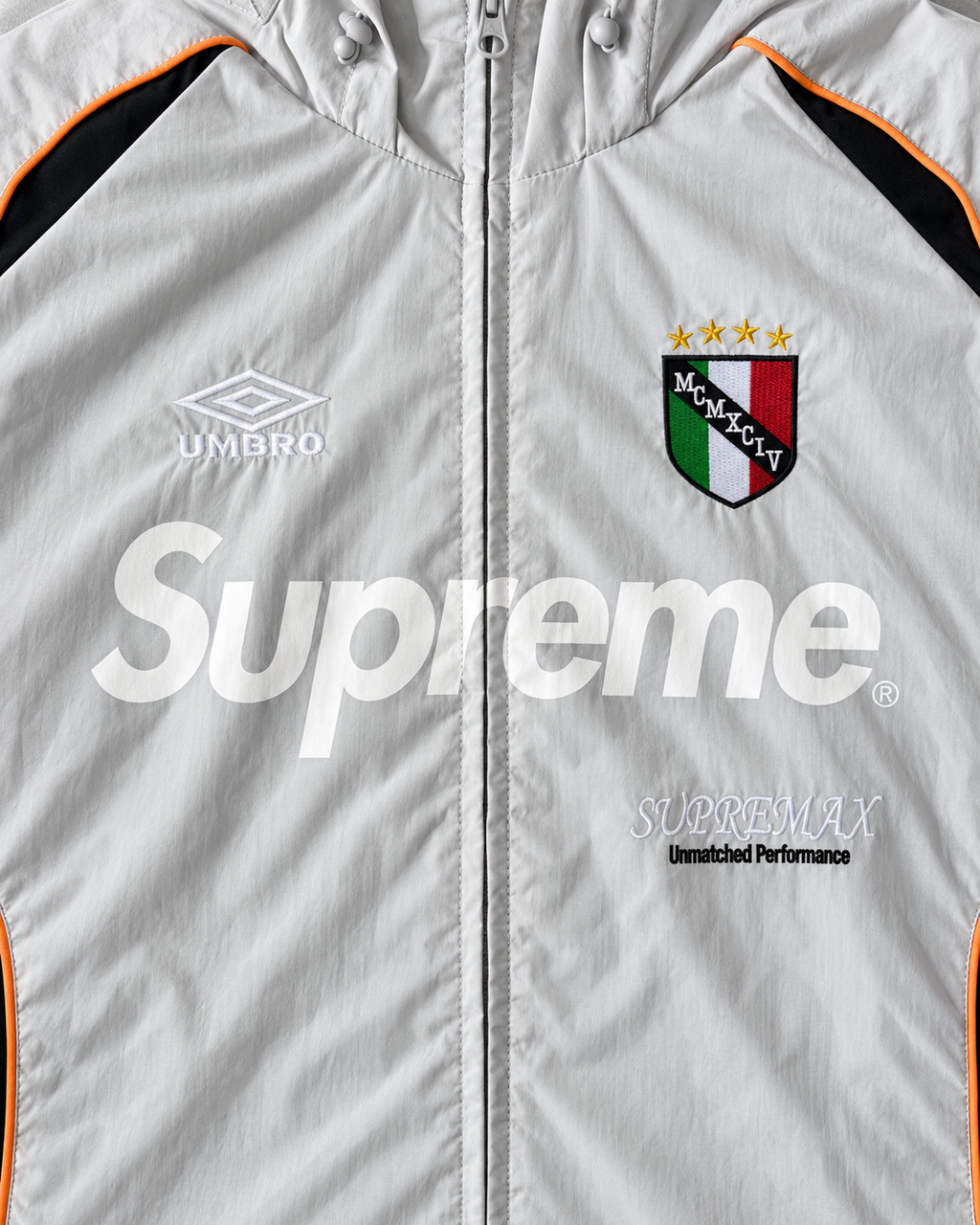 Biały Komplet Ortalionowy Supreme x Umbro Retro Football