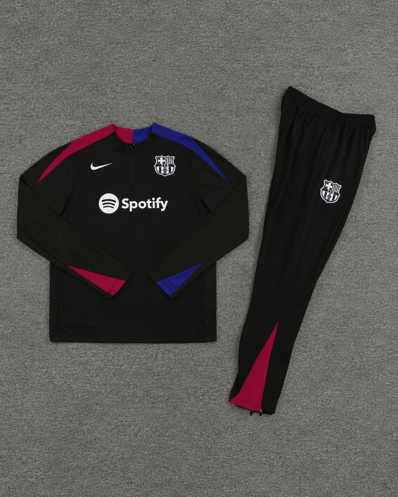 Czarny Komplet Treningowy FC Barcelona 2024/25