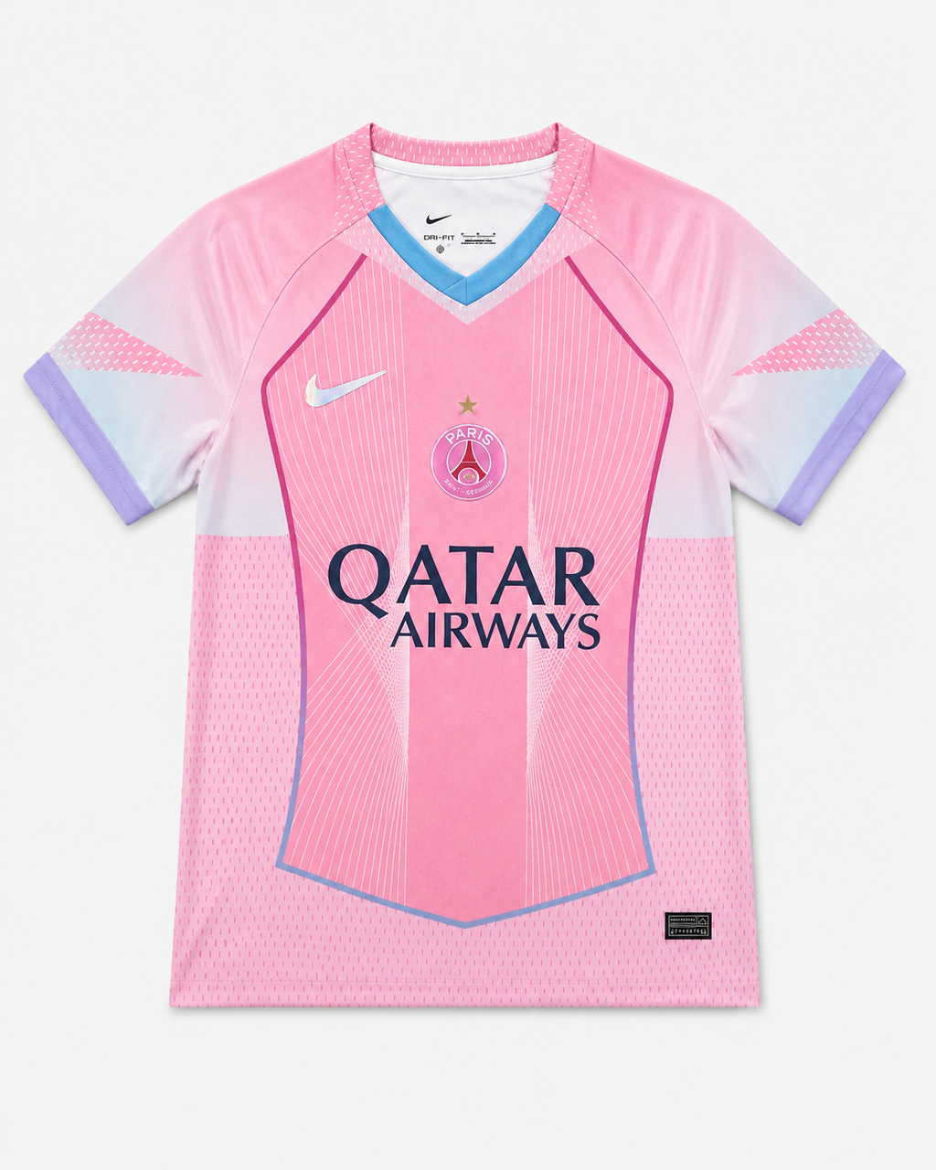 Rosa PSG Pastel Wave T-Shirt – Sonderedition