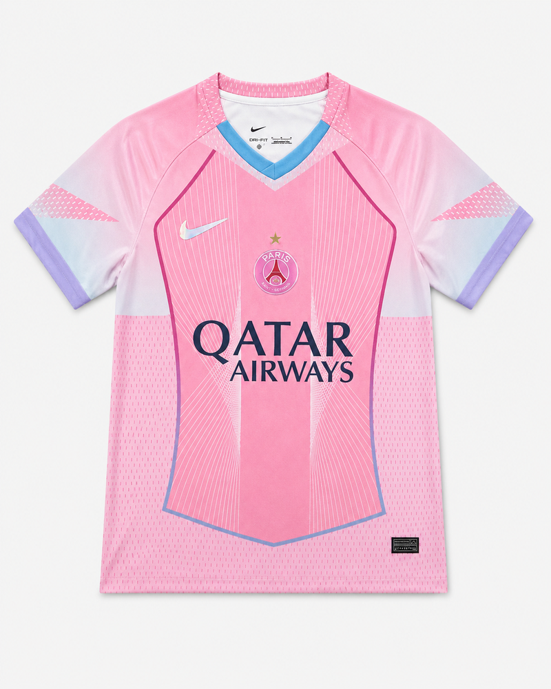 Rosa PSG Pastel Wave T-Shirt – Sonderedition