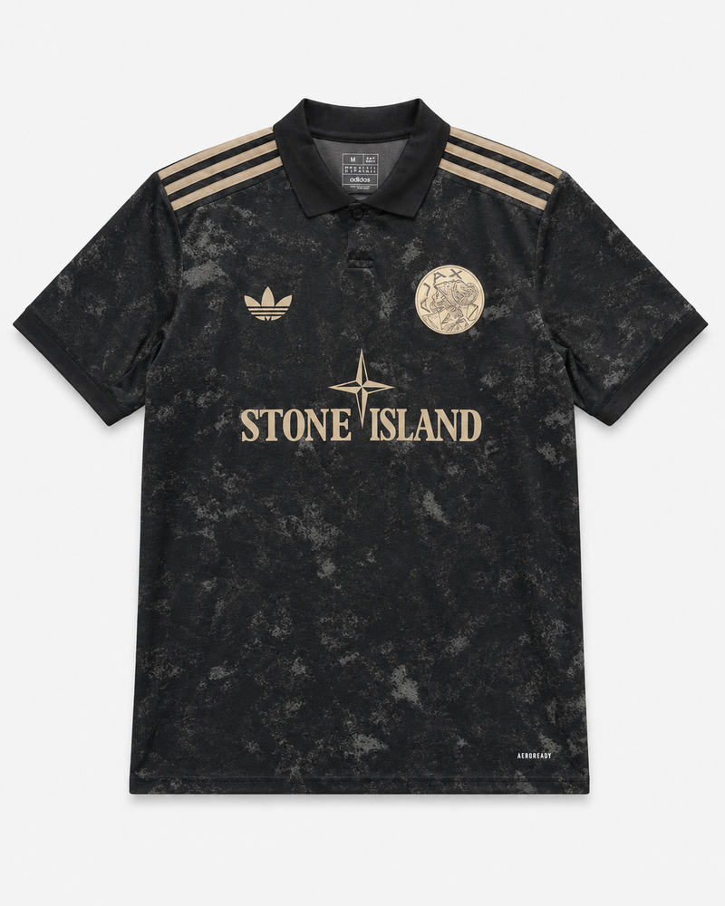 Czarna Koszulka Ajax x Stone Island