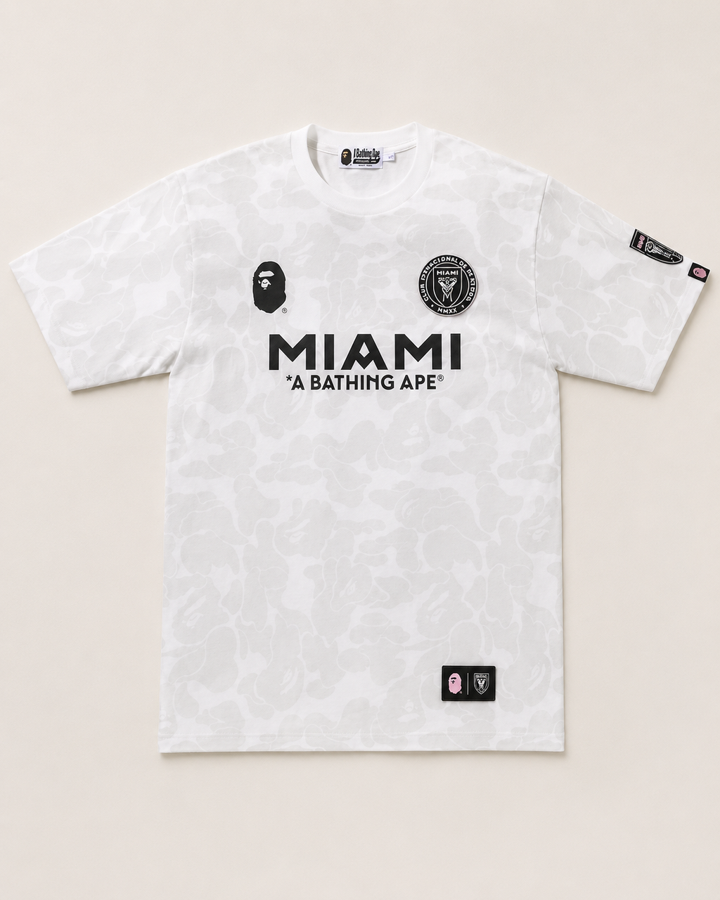 Biała Koszulka Inter Miami x BAPE
