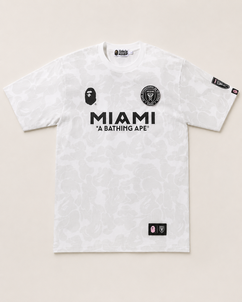 Biała Koszulka Inter Miami x BAPE