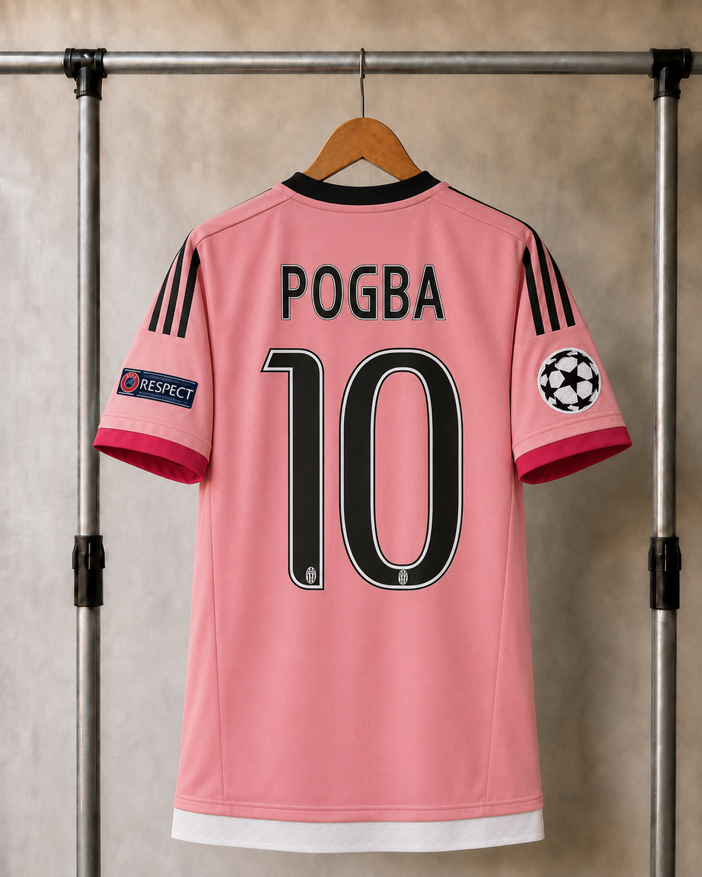 Różowa Koszulka Juventus Pogba 10 Retro 2015/16
