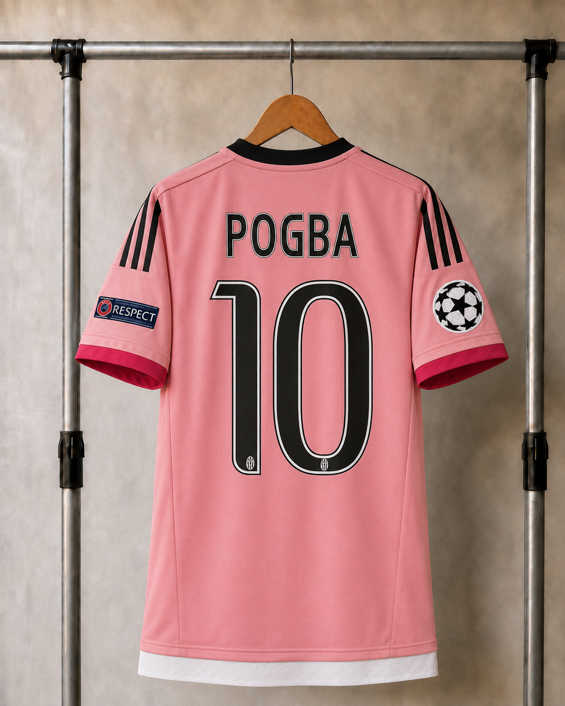 Różowa Koszulka Juventus Pogba 10 Retro 2015/16