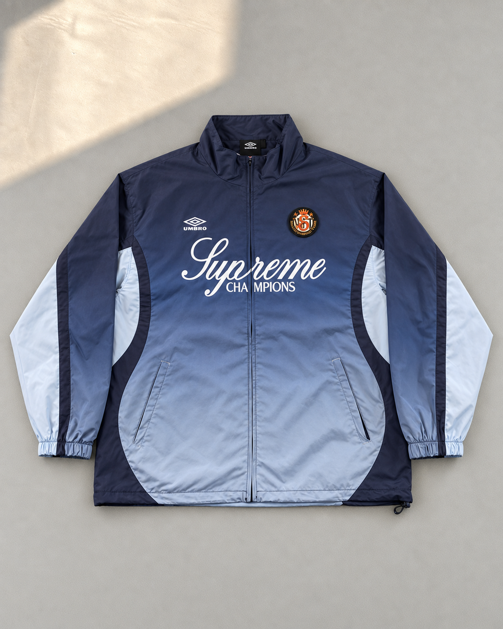 Niebieski Komplet Ortalionowy Supreme x Umbro Gradient