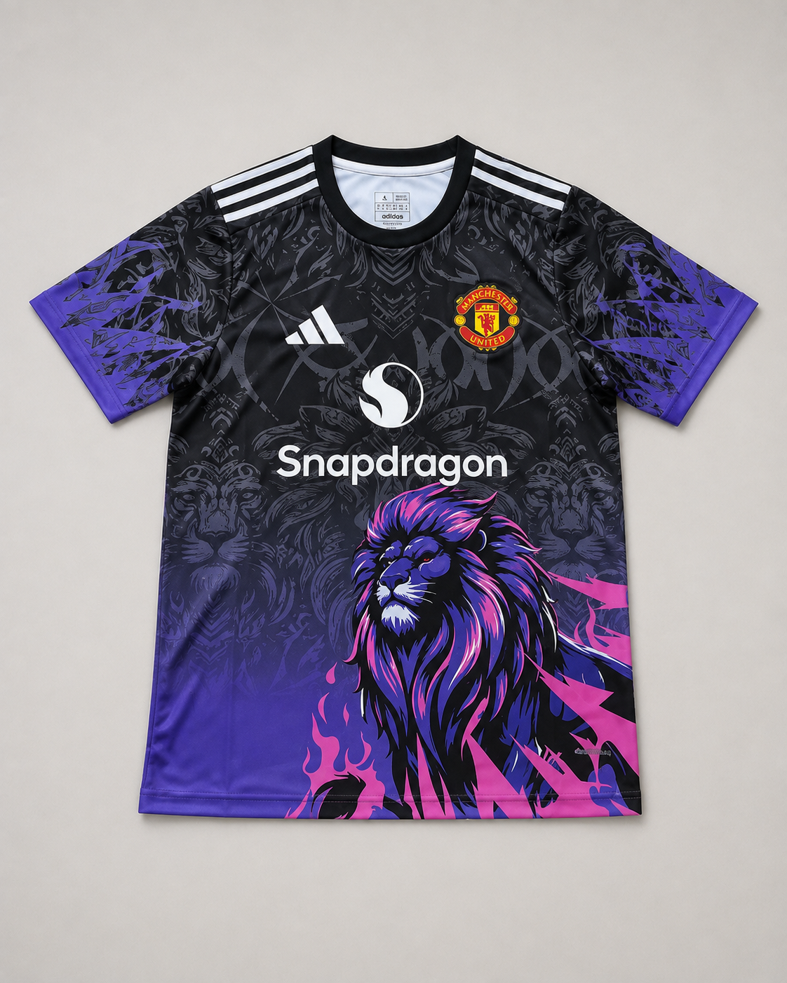 Czarna Koszulka Manchester United Purple Lion