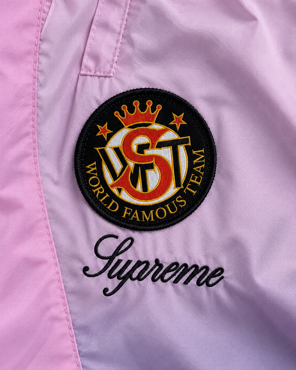 Różowy Komplet Ortalionowy Supreme x Umbro Gradient