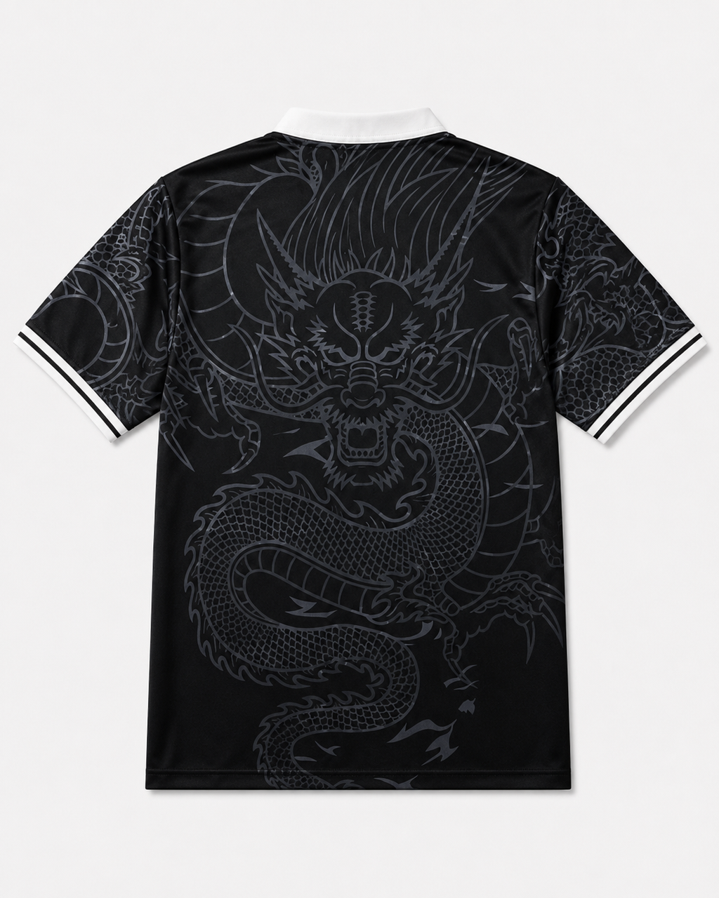 Schwarzes Real Madrid T-Shirt mit Drachen