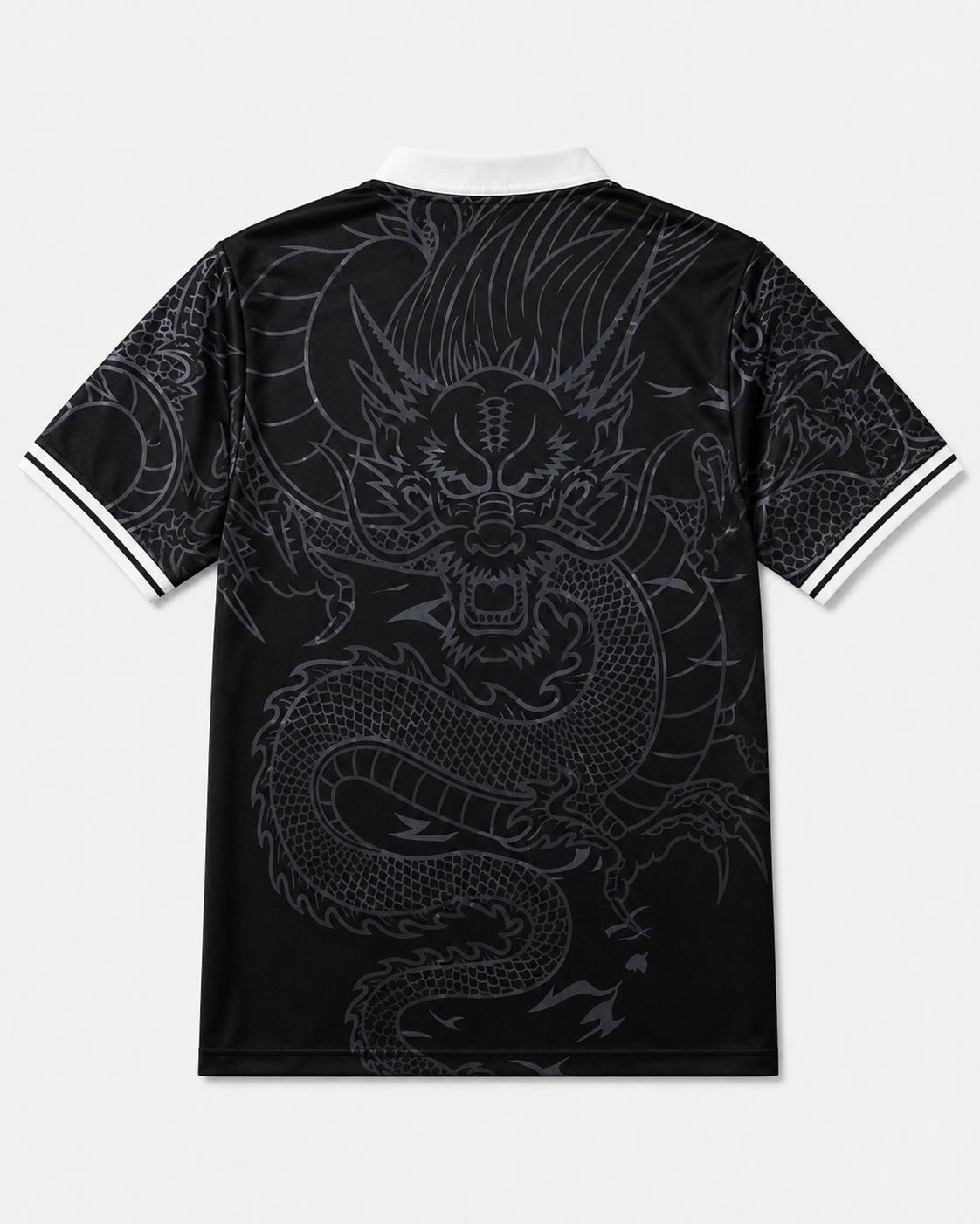 Schwarzes Real Madrid T-Shirt mit Drachen