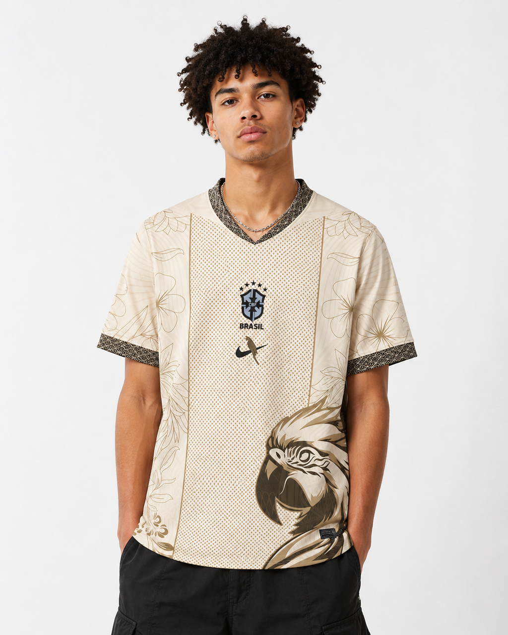 Cremefarbenes Brasilien T-Shirt Arara
