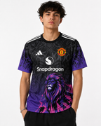 Czarna Koszulka Manchester United Purple Lion