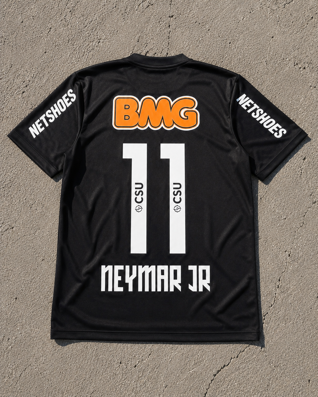 Santos Neymar Jr 11 Retro Trikot Schwarz Legendäre Ära