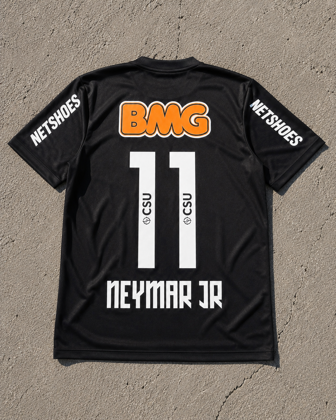Santos Neymar Jr 11 Retro Trikot Schwarz Legendäre Ära