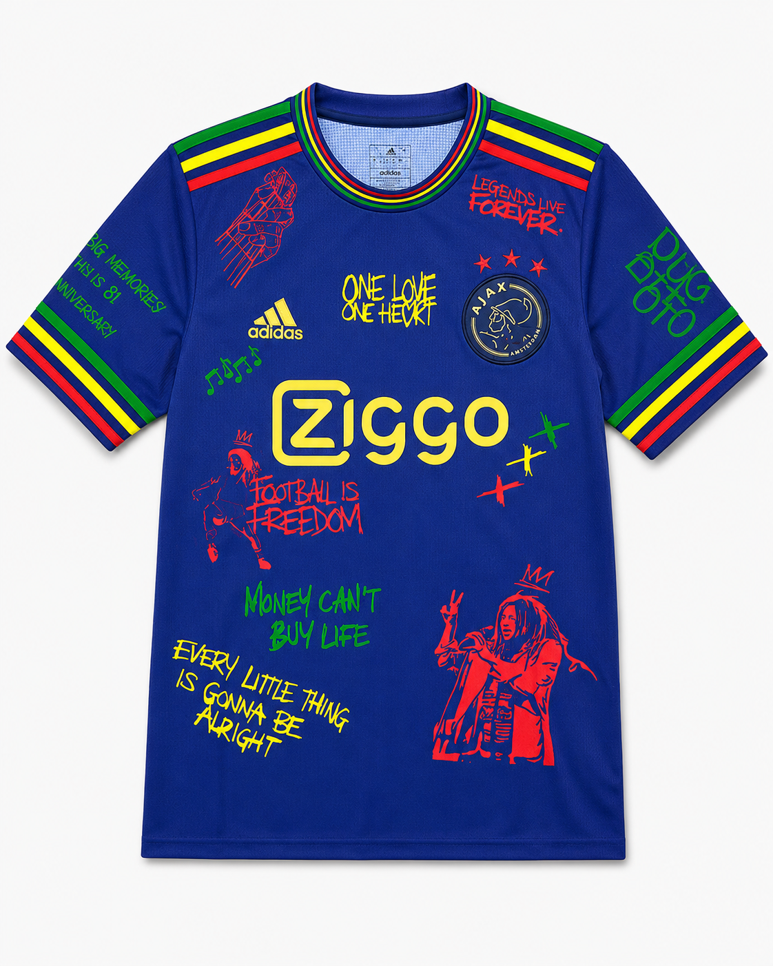 Niebieska Koszulka Ajax x Bob Marley