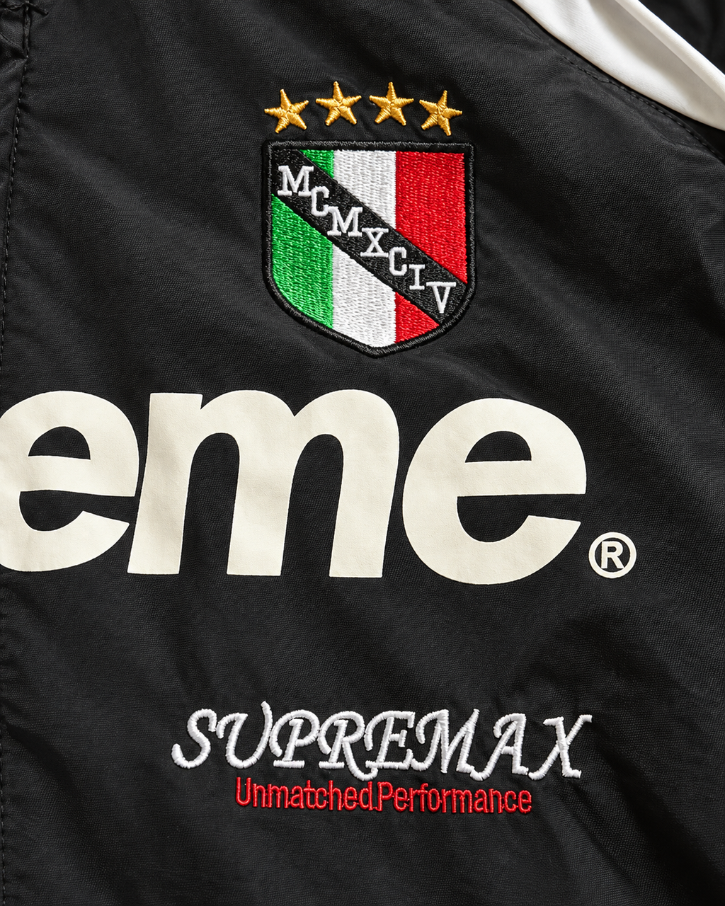Czarny Komplet Ortalionowy Supreme x Umbro Retro Football