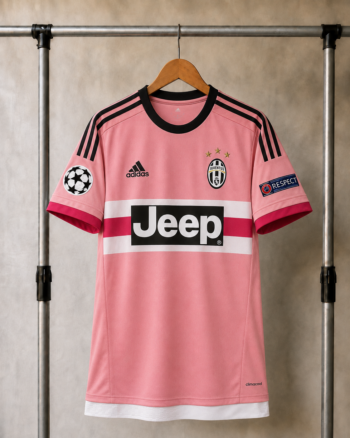 Różowa Koszulka Juventus Pogba 10 Retro 2015/16