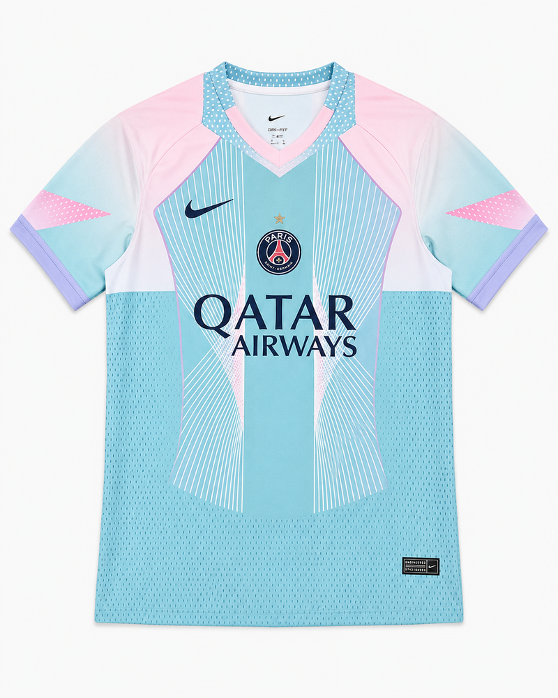 Błękitna Koszulka PSG Pastel Wave
