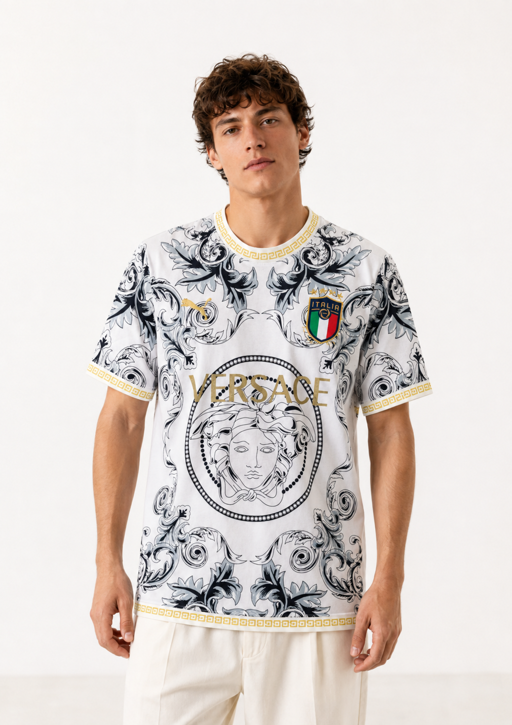 Koszulka Włochy White Baroque x Versace
