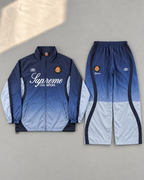 Niebieski Komplet Ortalionowy Supreme x Umbro Gradient