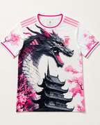 Biała Koszulka Japonia Sakura Dragon